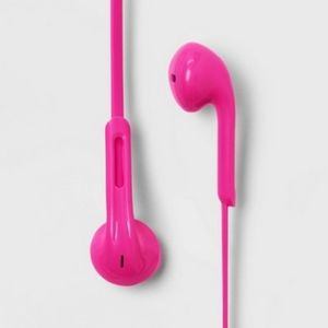 Heyday Wired in Ear TPE Earbuds  Pizzazz Pink 3.5mm Oux Plug